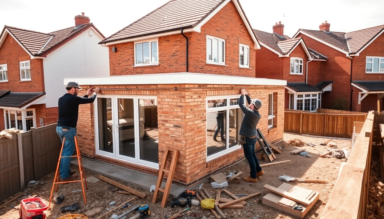 Constructing side extensions for residential properties with skilled builders and materials.