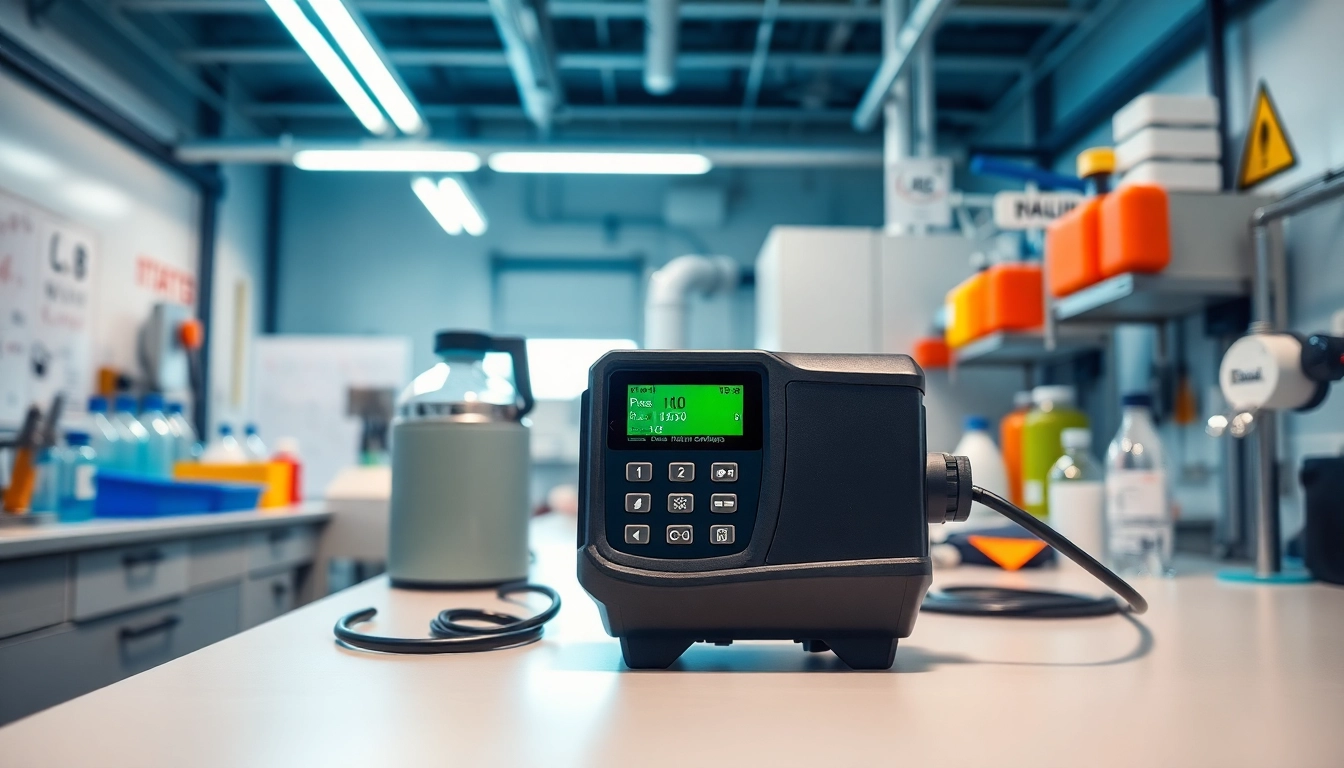 Propylene Oxide detector prominently displayed in a professional laboratory setting.