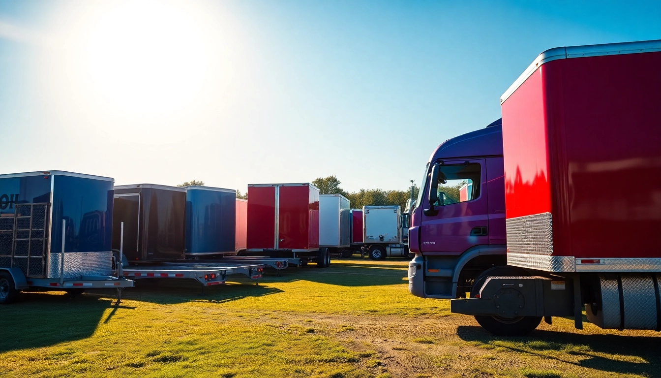 Find diverse trailers for sale in Massachusetts at a vibrant outdoor dealership.