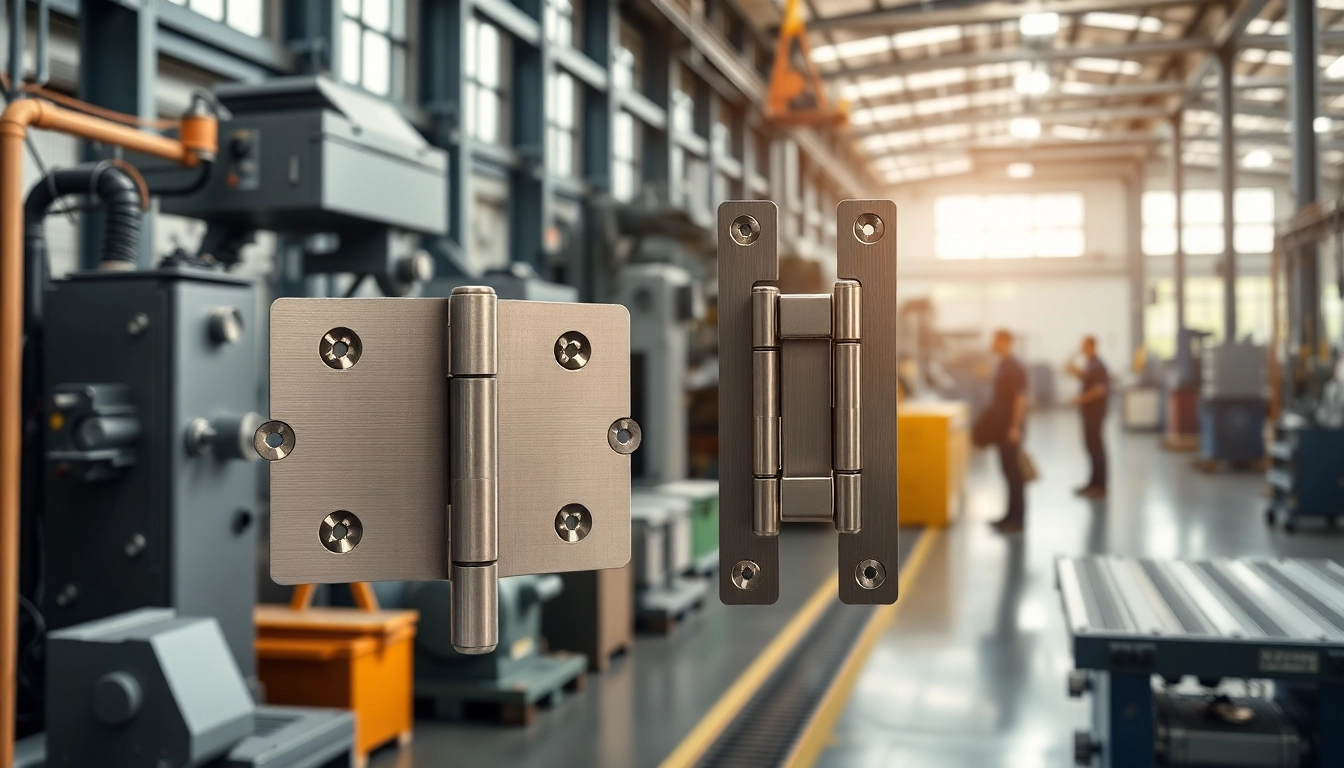 Door Hinges Manufacturer showcasing high-quality products in a production environment.