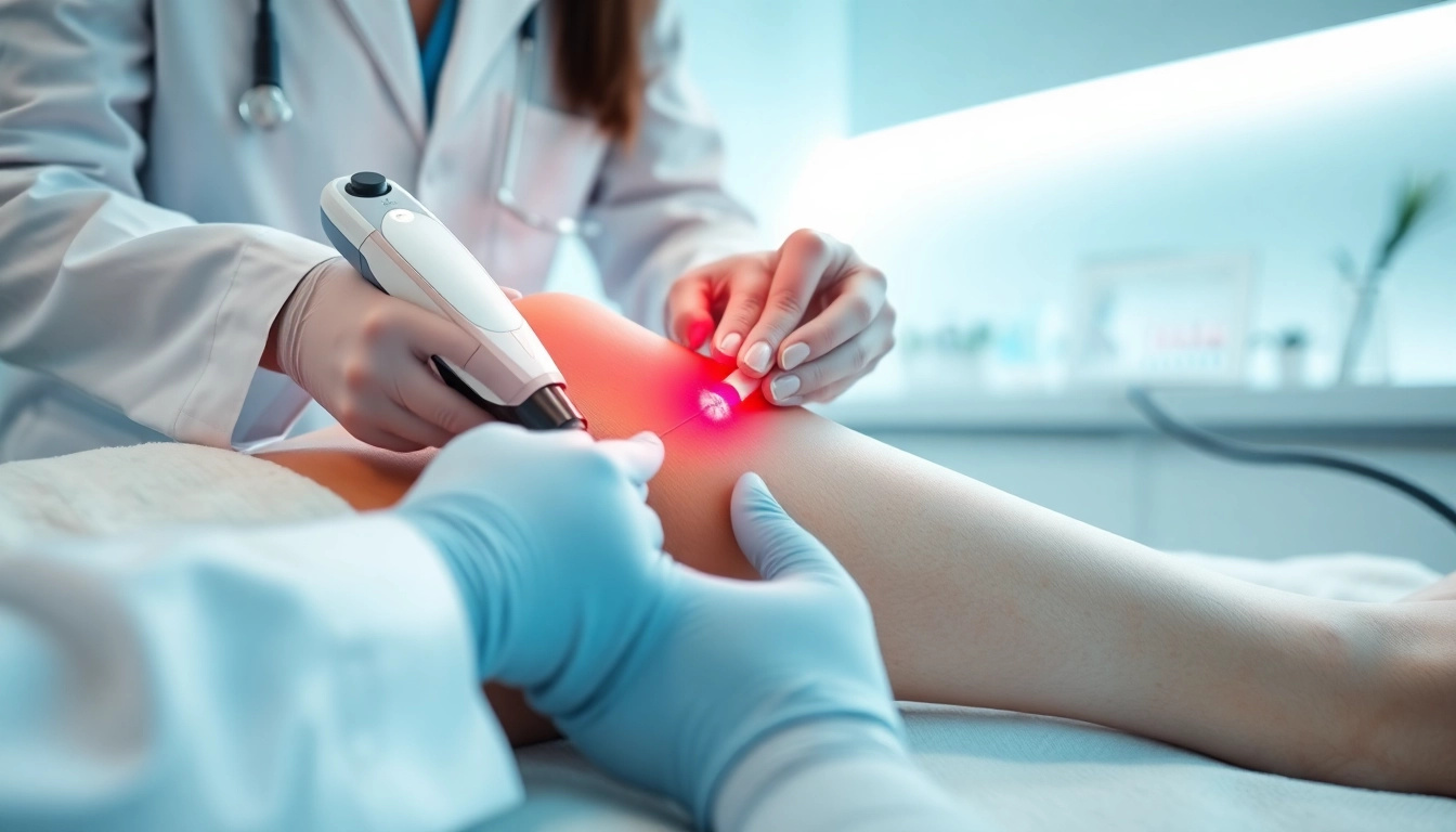 Laser hair removal treatment in a modern clinic with a professional dermatologist.
