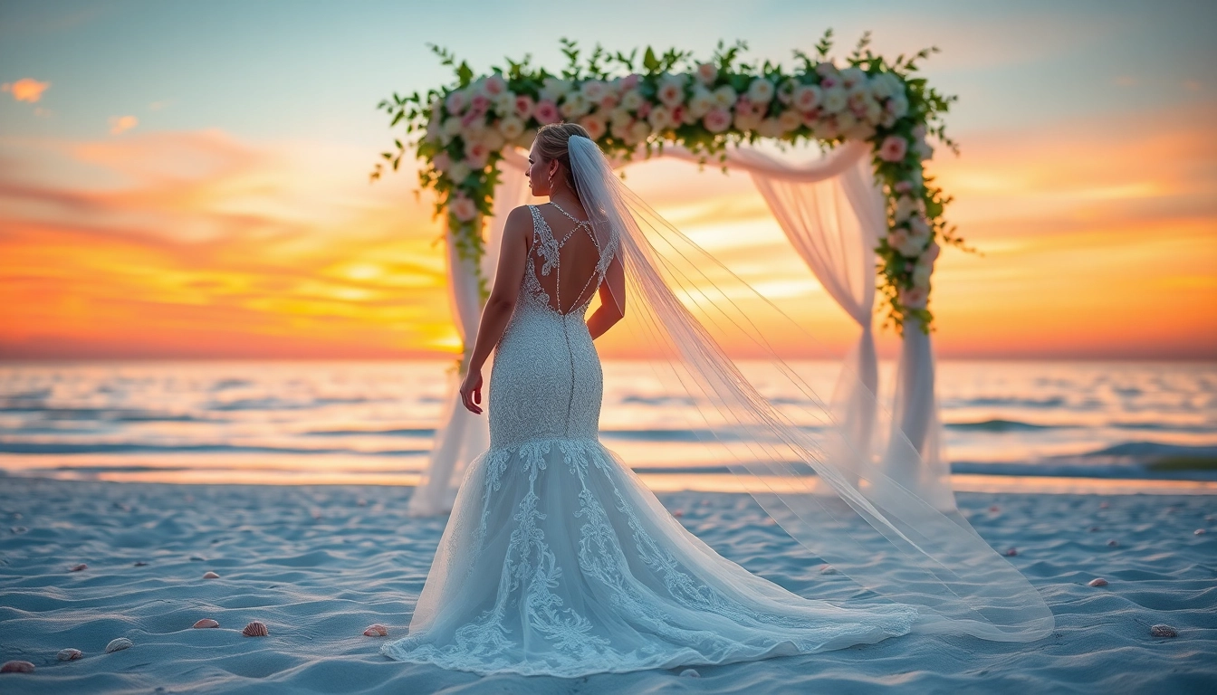 Bridal portrait captured in an enchanting beach setting featuring a 30a bridal gown.