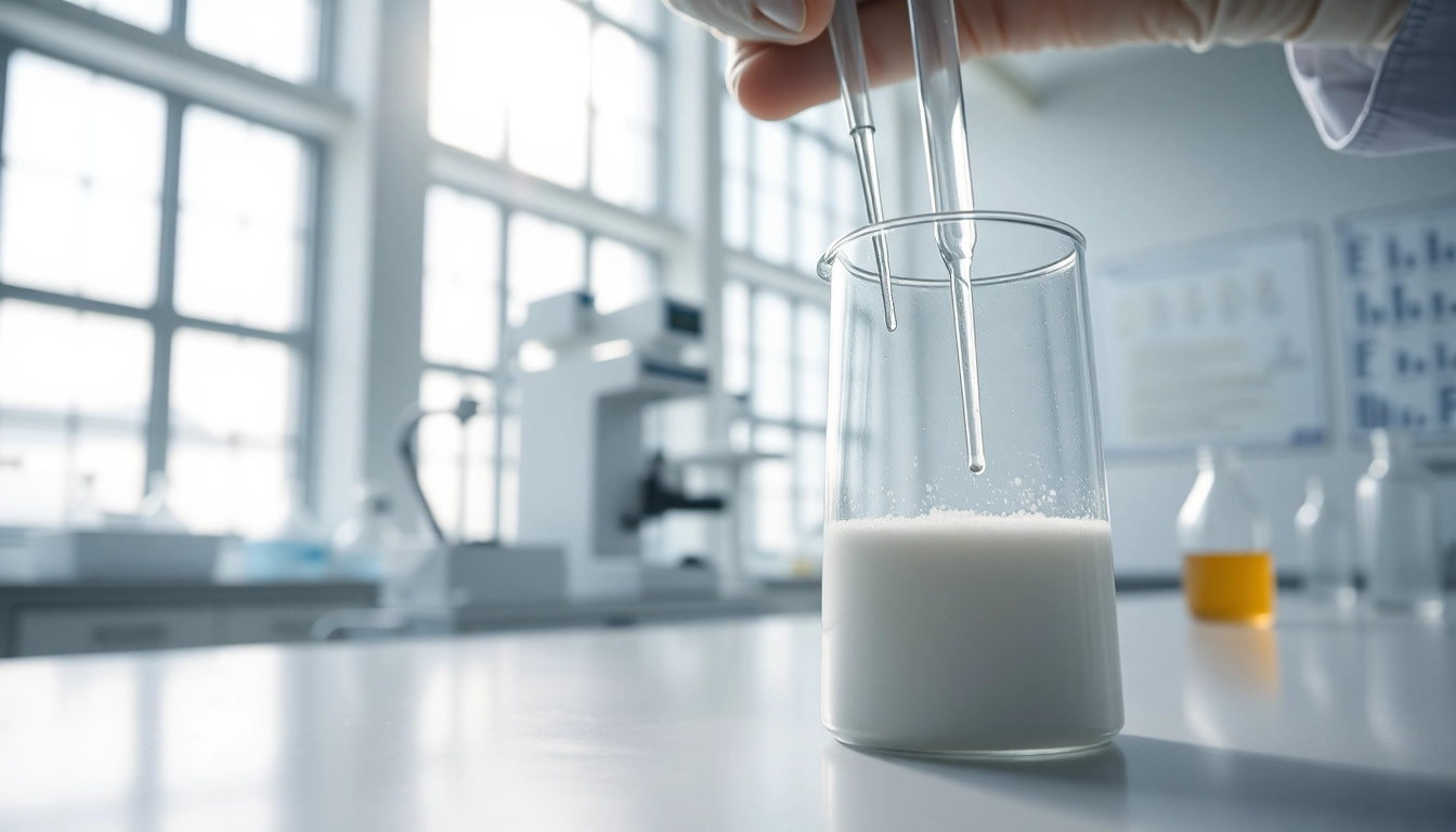Sodium Carboxymethyl Cellulose analyzed in a lab environment with precise scientific tools.