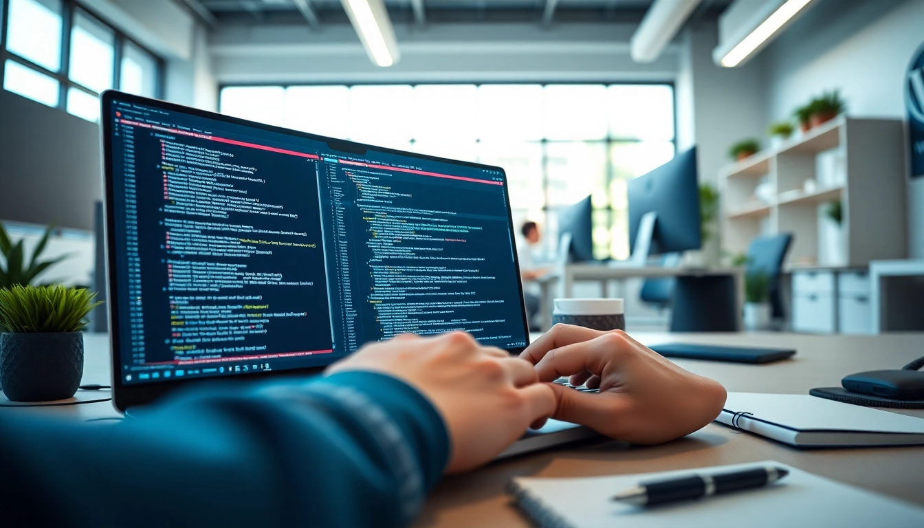 Enhance PHP for WordPress development with a professional coding setup featuring a developer.
