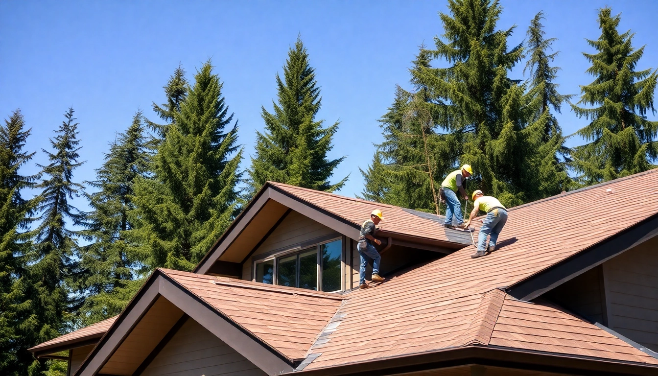 Roofing Vancouver Wa installation process with professional roofers at work.