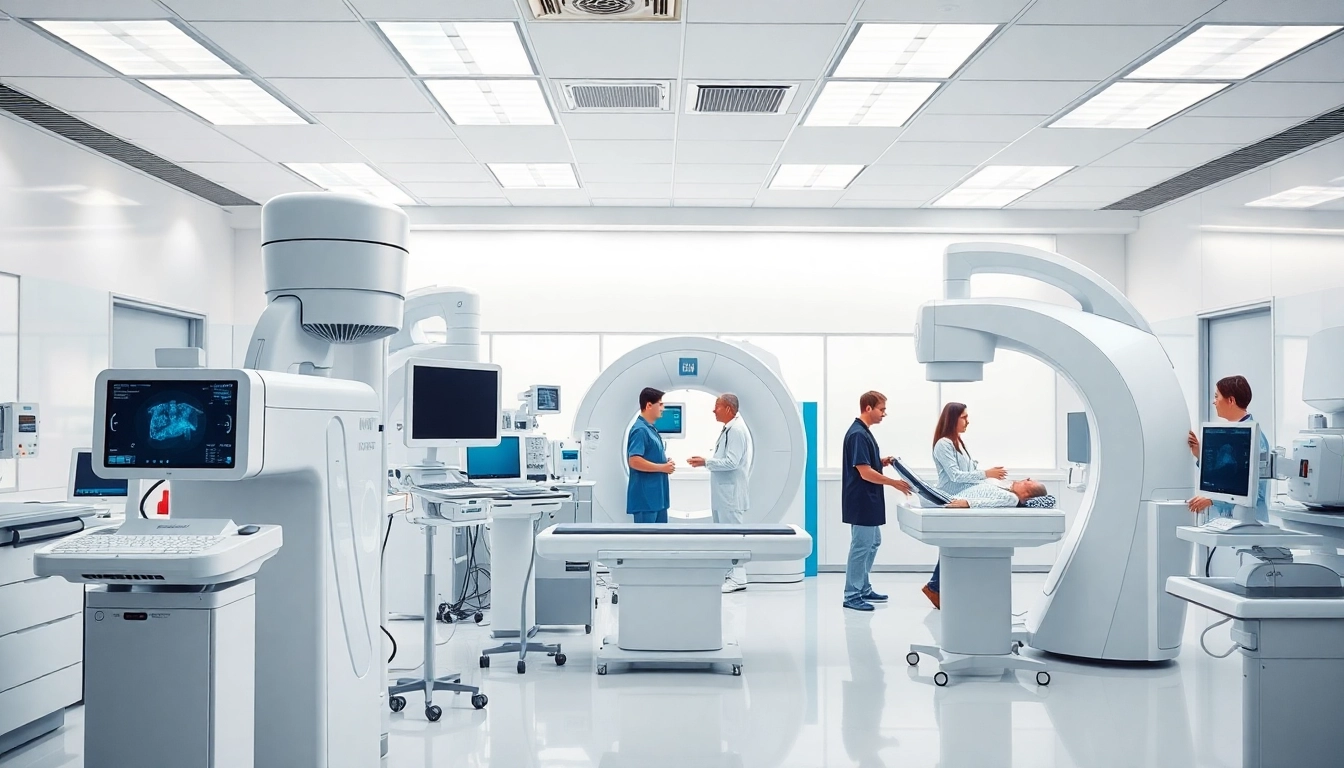 Showcasing medical parker equipment in a modern hospital environment with advanced imaging technology.